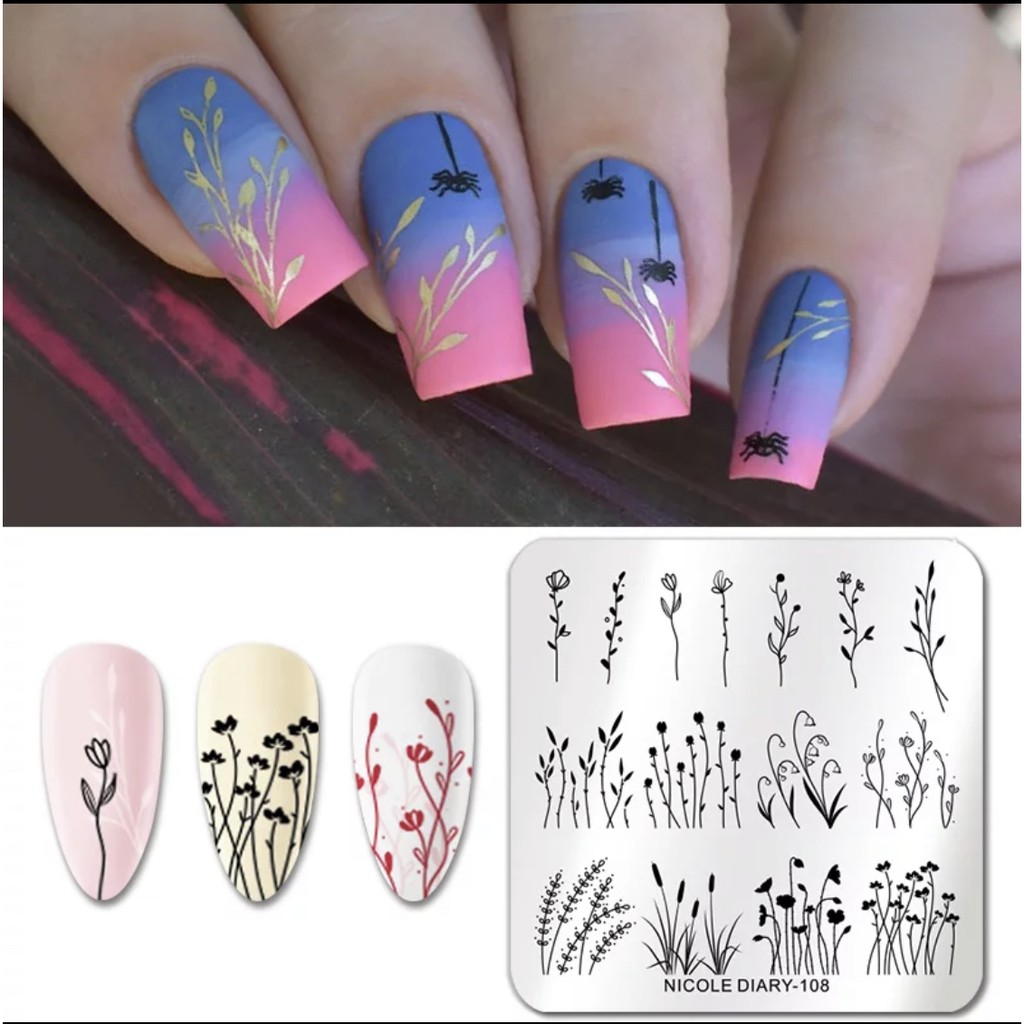 NAIL ART STAMPING PLATE STAENLESS CETAKAN GAMBAR KUKU