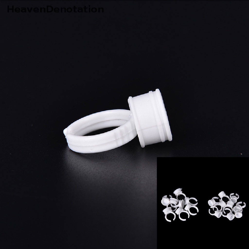 [HeavenDenotation] 100Pcs Tattoo Permanent Eyelash Makeup Ink Cup Cap Finger Ring Holder