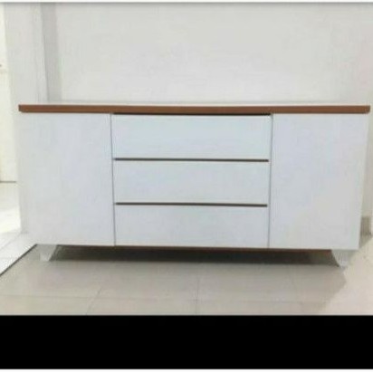 Meja tv/bufet tv/lemari tv minimalis elegan putih glossy terlaris