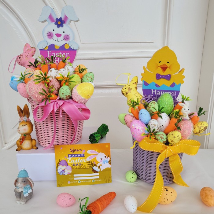 

Paket dekorasi box hampers easter bunny eggs kelinci telur paskah 198