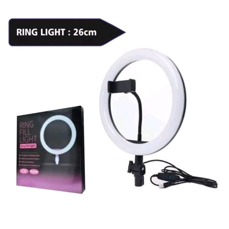 0Ringlight Ring Light Lampu Selfie 26cm Besar LED Holder HP