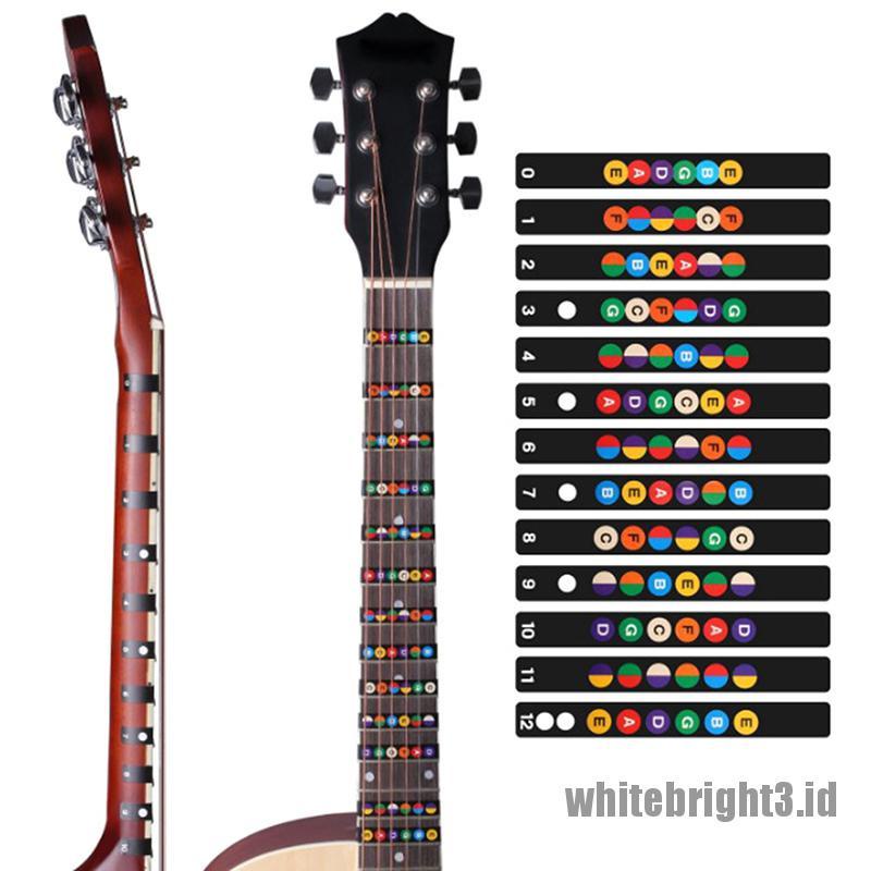 Stiker fretboard Gitar Warna Putih