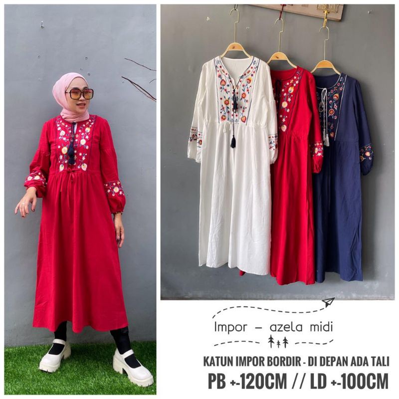 gamis katun import bordir