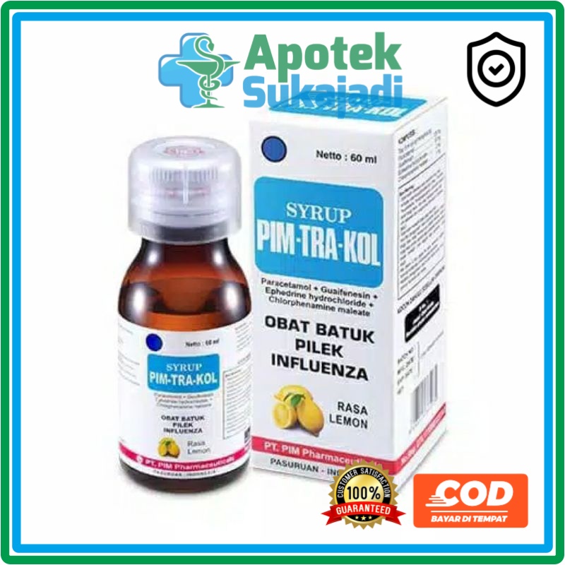 

Pimtrakol pim-tra-kol syrup onat batuk pilek influenza Rasa Lemon / cherry 60ml