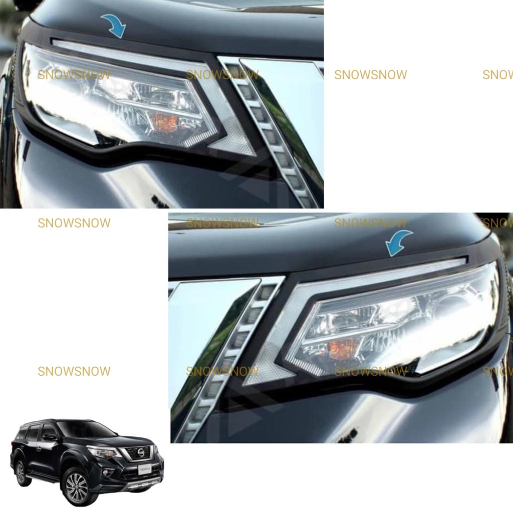 Garnish Lampu Depan Nissan Terra 2018 2022 up Hitam Chrome