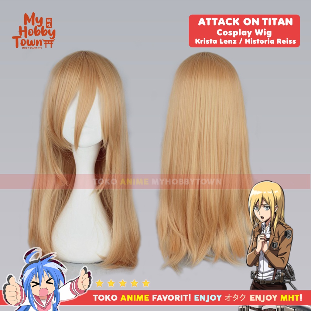 Wig Rambut Palsu Cosplay Anime Attack On Titan AOT : Krista Christa Renz Lenz Historia Reiss