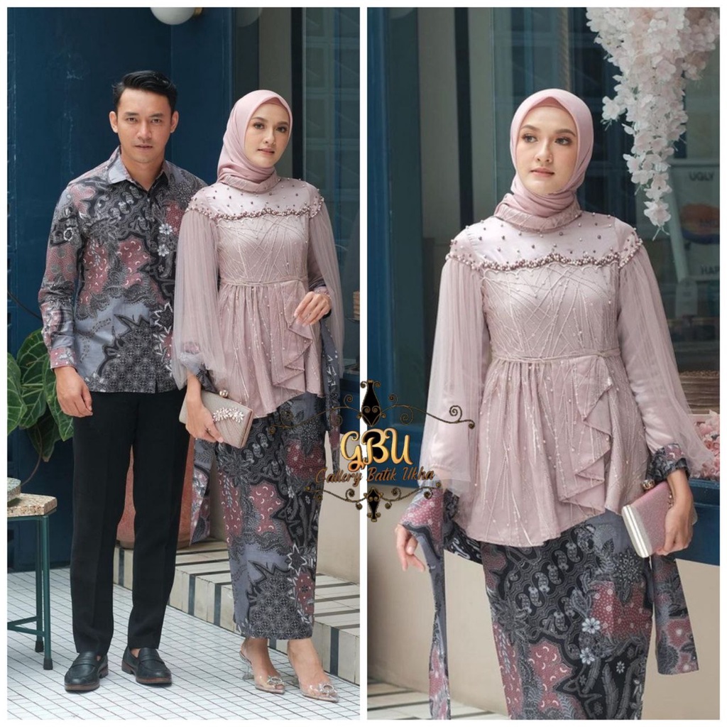 Batik Couple Kebaya Modern Kebaya Tunangan Lamaran Baju Wisuda Batik Brukat Terbaru