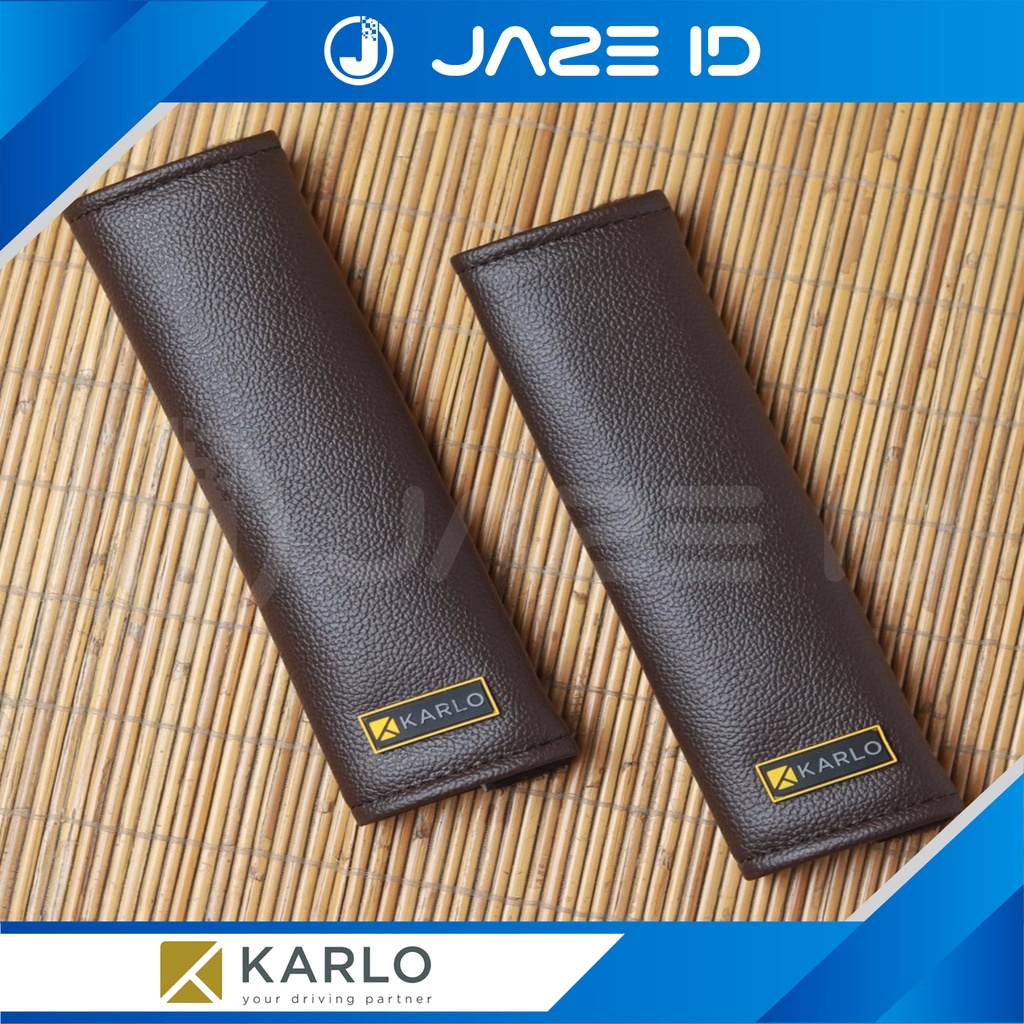 Karlo Cover Seatbelt Premium Mobil Seat Belt Basic Dark Brown Coklat Tua