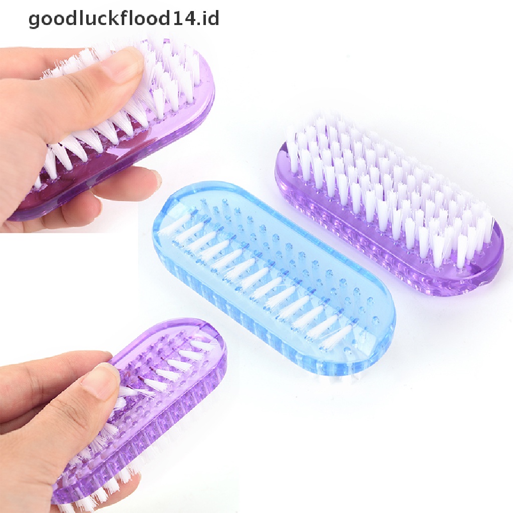 [OOID] Plastic Nail Cleaning Scrubbing Brush Double Sided Hand Nail Brush Cleaner ID