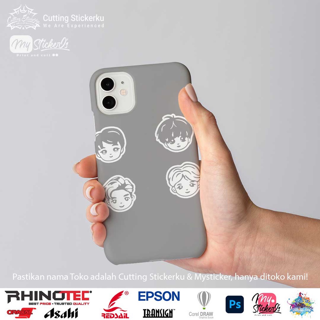 Cutting Stiker BTS Crew Chibi Variasi Motor Mobil Sticker Timbul Keren Nyala Dasbor Spakbor Visor Body Kaca Helm Laptop Hologram Reflective Tahan Air Setiker Bodi Samping  Girly Matic Scoopy Vario Beat NMAX PCX Vespa Pickup Windshield Girl Boy Band Korea