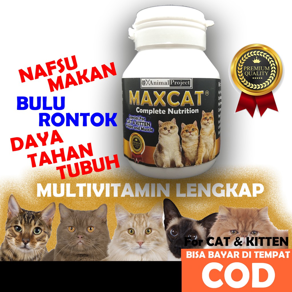 [AB02] MAXCAT VITAMIN LENGKAP PENGGEMUK KUCING PENAMBAH BERAT BADAN NAFSU MAKAN ANTI BODY