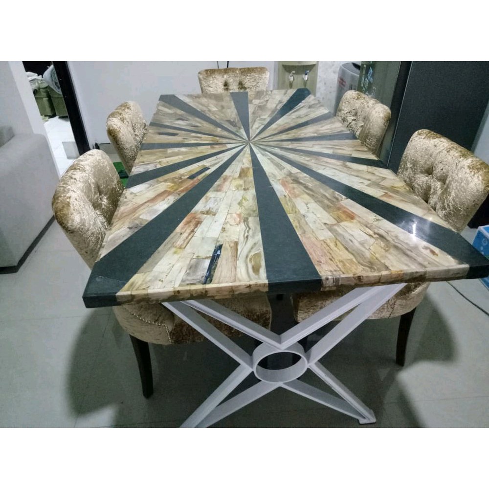 Daun Meja Fosil Mozaik 180x90 Berkualitas