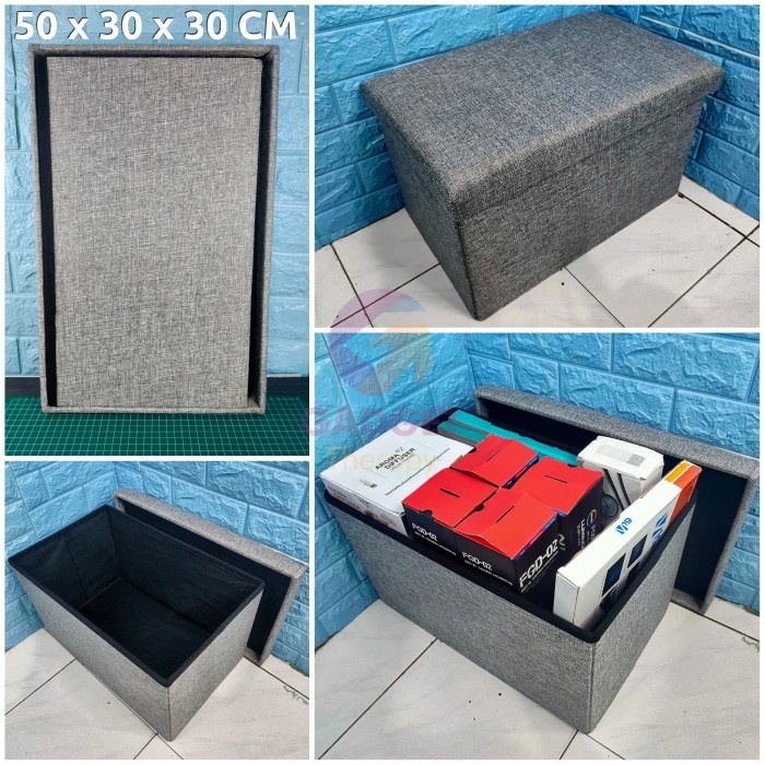 Storage Box Bentuk Sofa Ottoman Kotak Tempat Penyimpanan Barang Mainan