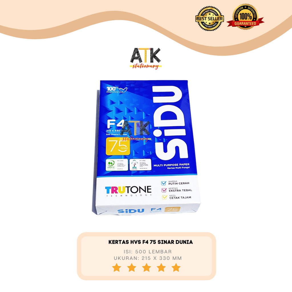 

Kertas Fotocopy HVS F4 70 GSM Sinar Dunia Atk