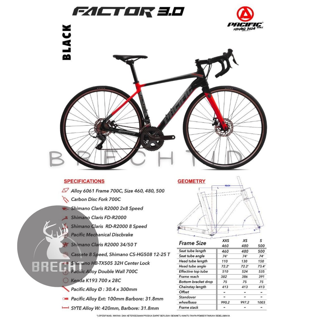 Sepeda Balap Road Bike Pacific Factor 3.0 Alloy 700x25c