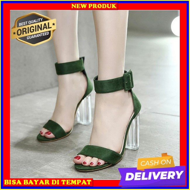 Athena Sepatu Hak Haihil Hils Pesta Slip Wanita Sendal High Heels Denim If356 Heels Wanita Hh02 Hita