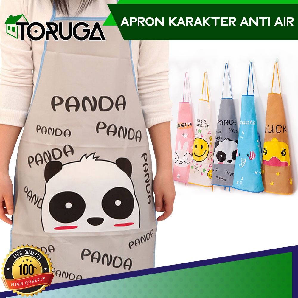 Apron Celemek Dapur Masak Anti Air Waterproof Karakter Kartun Lucu