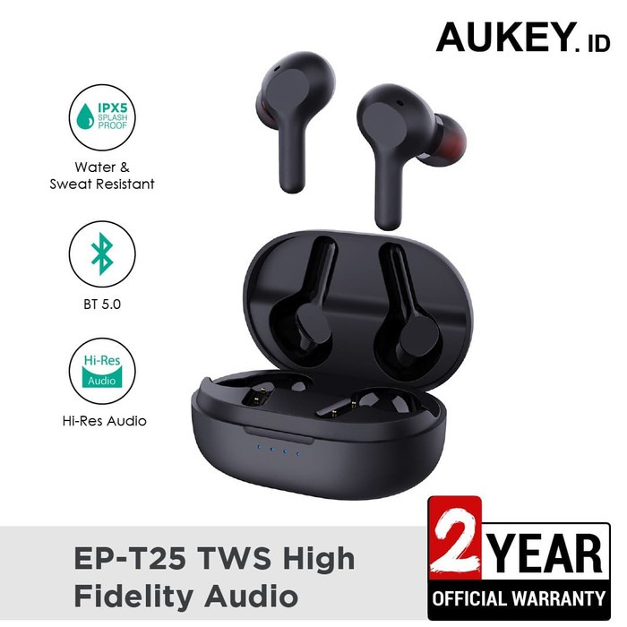 Earphone Bluetooth Aukey Earbuds TWS EP-T25 High Fidelity Audio