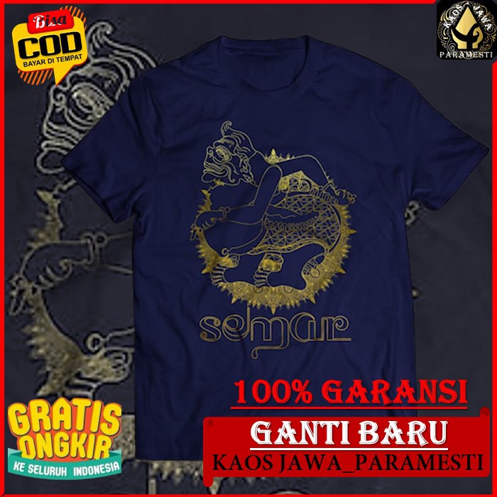 kaos distro sablon budaya wayang jawa semar emas branded kualitas premium pria wanita kaos jawa PARA