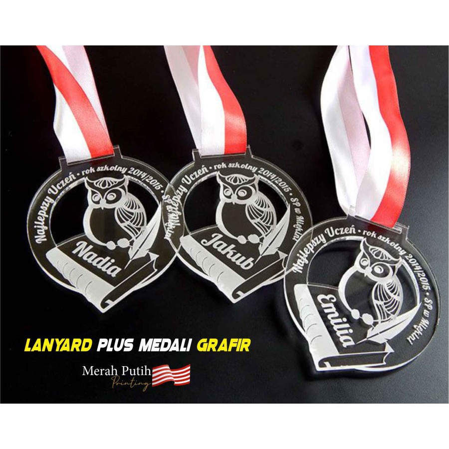 

Lanyard 2.5 cm Print Full Colour Plus Medali Aklirik Bentuk Karakter