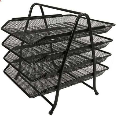 SHENAR DOCUMENT TRAY 4 TINGKAT LATTE DOKUMEN KEEPER WARNA HITAM MURAH SERBAGUNA RAK DOKUMEN