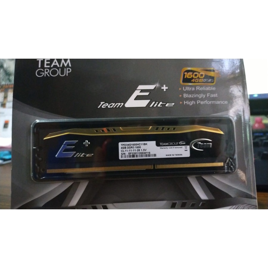 Memory Ram PC DDR3 4 GB Team Elite+ PC 1600 / 12800 New