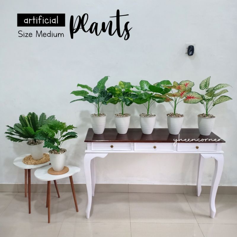 ARTIFICIAL PLANTS tanaman hias plastik TANAMAN KELADI SIKAS PHILODENDRON SEMI LATEX