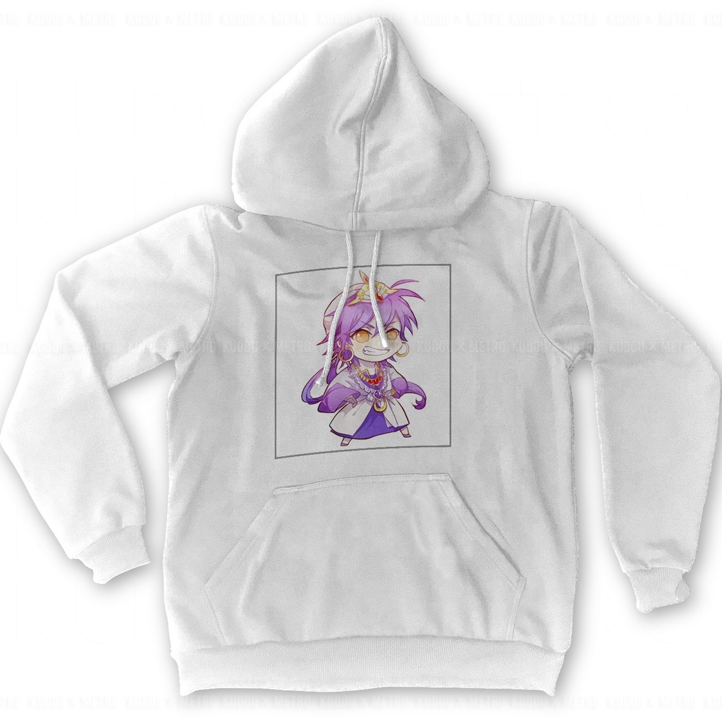 Hoodie Sinbad Magi White Anime Manga Unisex Premium