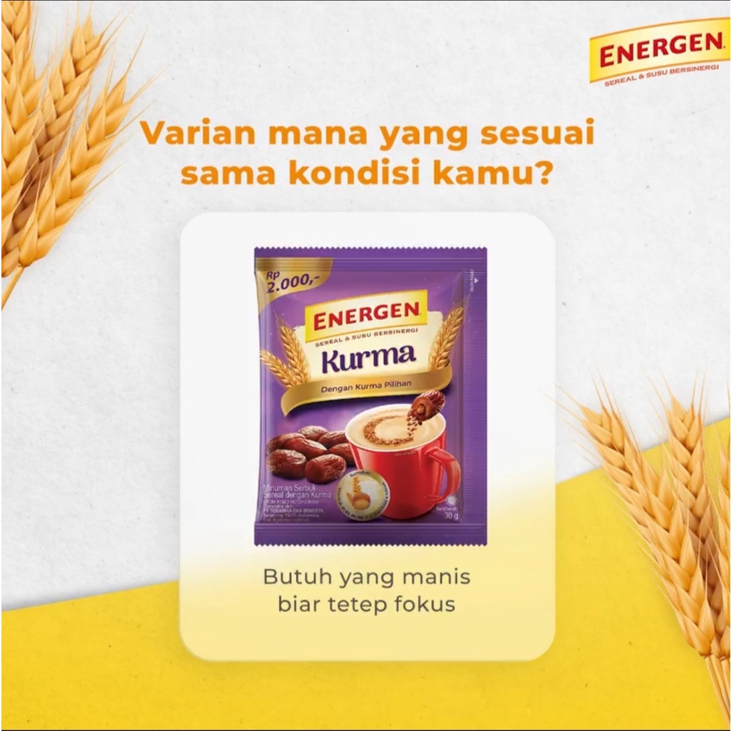 

energen kurma makanan oat milk outmeal sereal diet minuman cereal renceng sarapan halal 10 sachet 1 renceng mayora