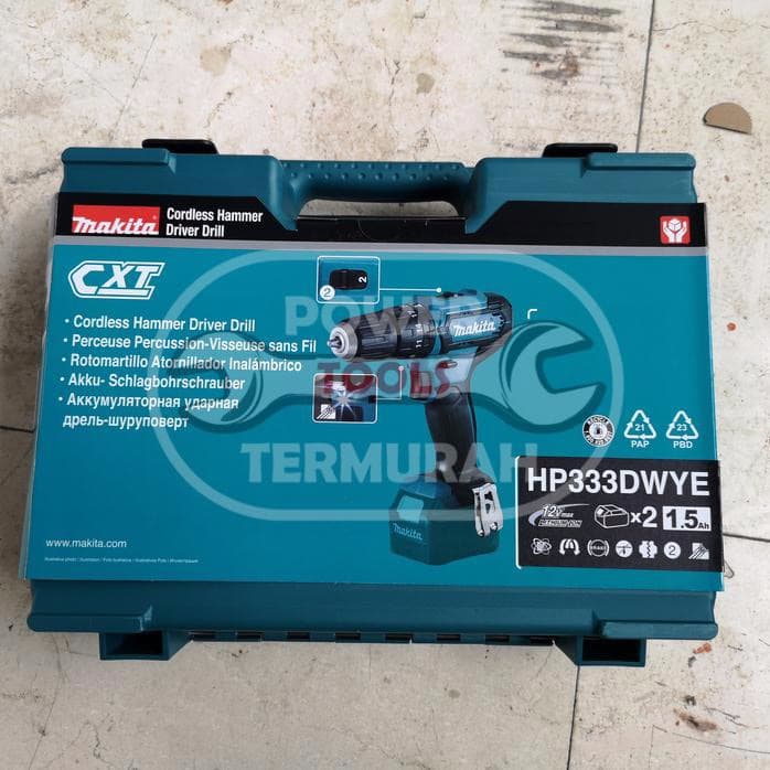 MESIN BOR CORDLESS MAKITA BOR CHARGE BOR BATERAI HP333 HP 333 DWYE