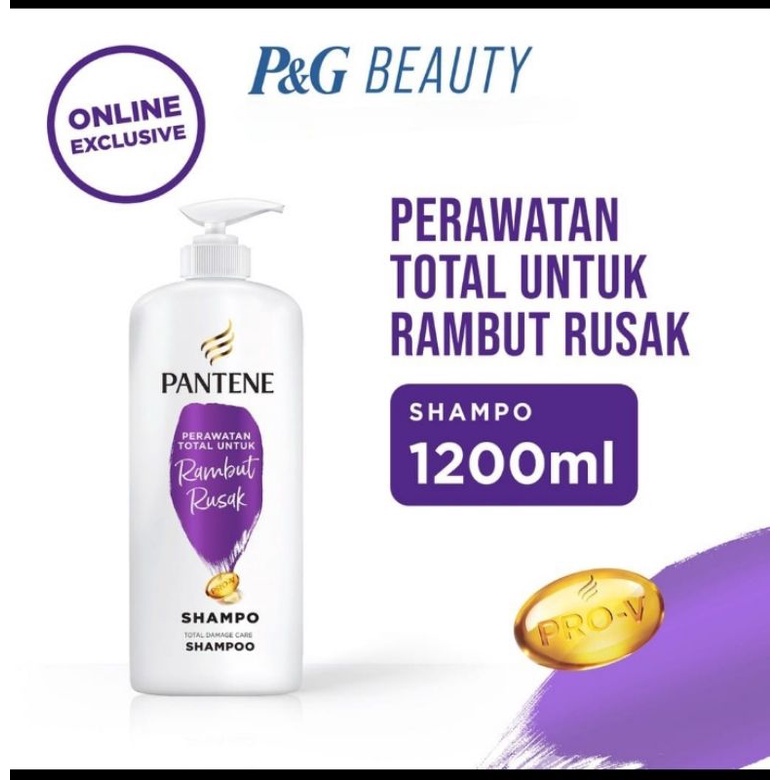 Pantene Shampoo Total Damage Care 1200ml -Perawatan untuk Rambut Rusak