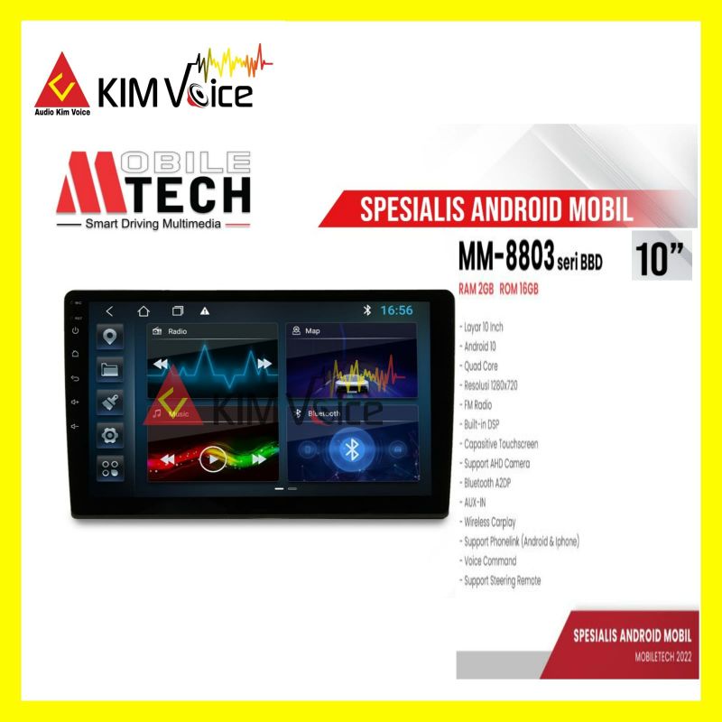 Head Unit Android 10 inch Mtech MM-8803 Voice Command RAM 2/16GB-4