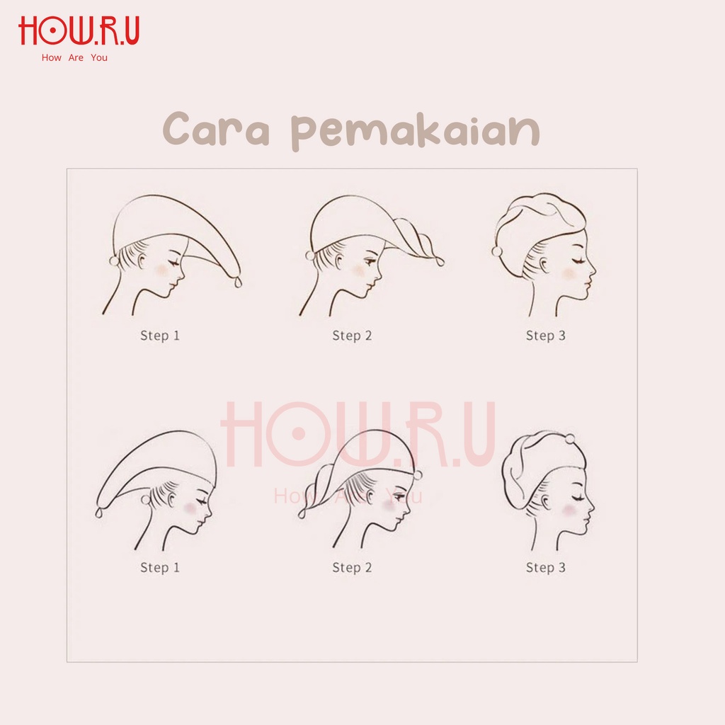 HOW.R.U | Handuk Keramas Rambut Panjang / Magic Towel Microfiber Rambut Kepala Instant Kering