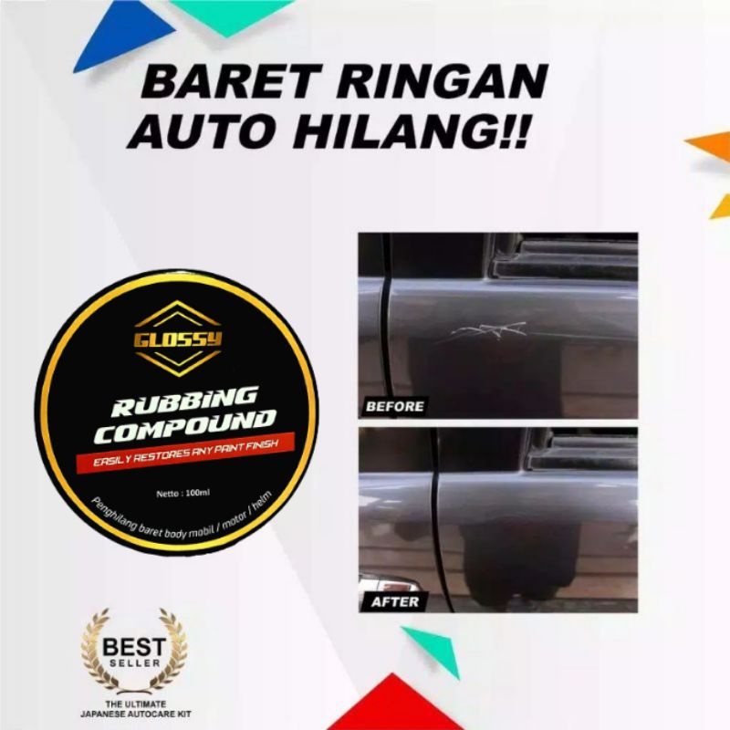 RUBBING COMPOUND / Insta Sparkling / Plastrim Restored / Penghilang Baret mobil, motor dan Helm