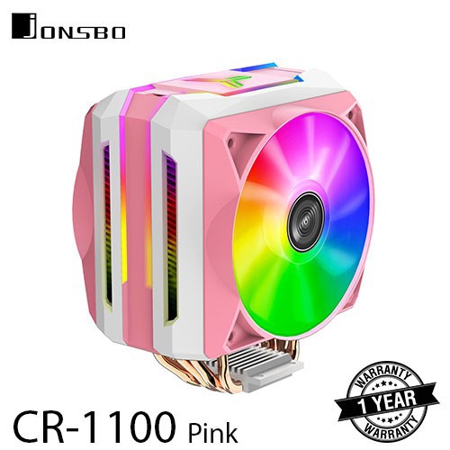 JONSBO CR-1100 PINK Edition CPU Fan Cooling / HSF Cooler ARGB