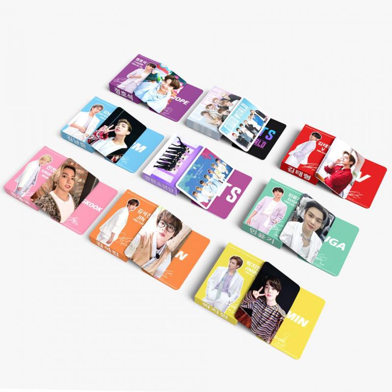 55pcs / Set Kartu Lomo Foto Kpop BTS JIMIN RM SUGA JHOPE JIN Untuk Koleksi Fans