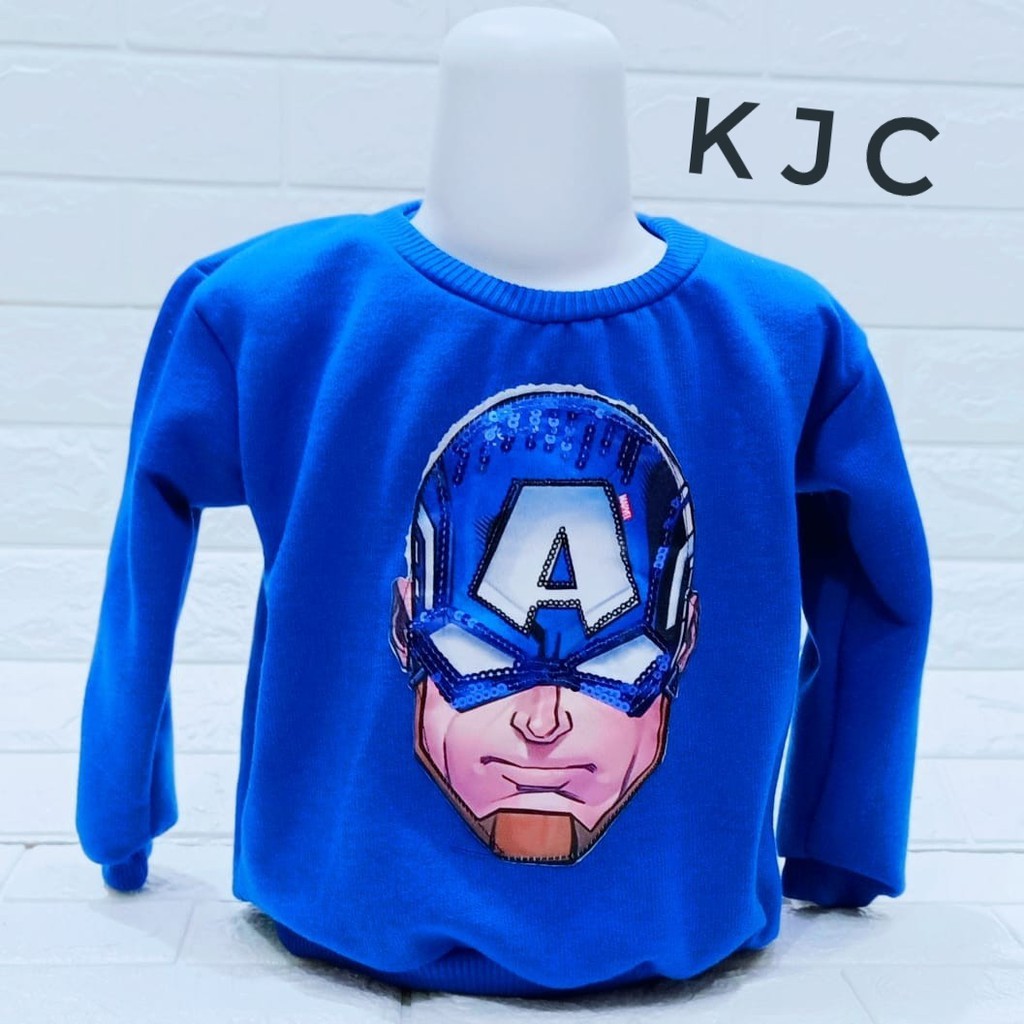 KIANJAYACOLLECTION89 - JAKET SWEATER ANAK LAKI-LAKI LED SUPERHERO MARVEL BISA NYALA PALING MURAH !!!