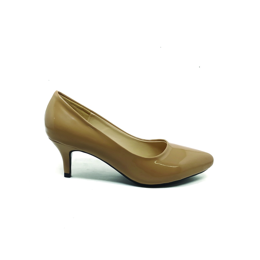 Workswell Sepatu Kerja Wanita Medium Heels 5cm Kode 396 Glossy Mocca