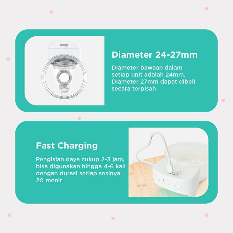 MOOIMOM Breast Pump Pompa Asi Hands Free Pumping Asi Elektrik Pompa Asi Portable _ Pompa ASI Elektrik Wireless