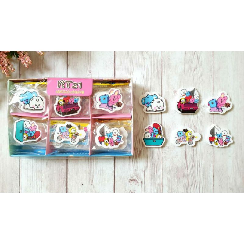 

(6pc) hapusan anak lucu BTS BT 21/PENGHAPUS DINO/STIP
