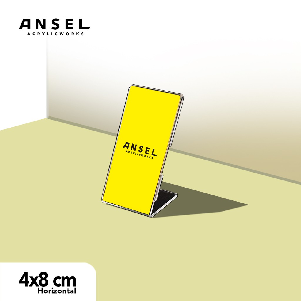 

ANSEL Acrylic Price Tag / Stand Frame Harga Akrilik uk. 4x8 cm - Vertikal