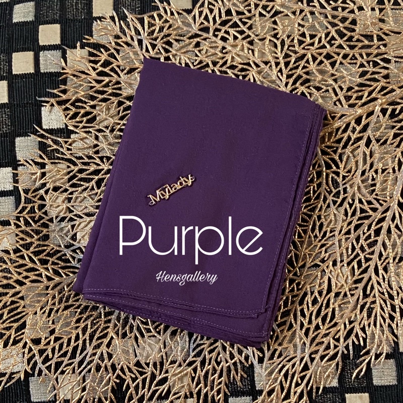 Part 1 Mylady Hijab Plain Voal Ultrafine by Myladyhijab dark mustard silver broken white optic white-PURPLE