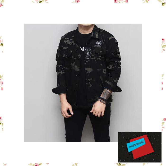 Jaket Pria parasut parka gunung KEMEJA CAMO LORENG CANVAS PREMIUM IU214