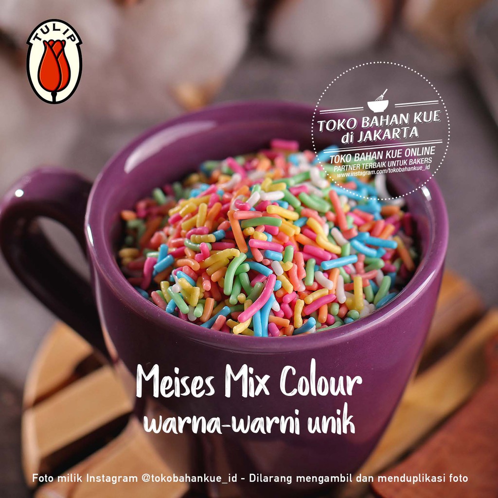 

Tulip Meses Rainbow MIX 250gr Chocorice MIX Mesis Warna Warni Ceres