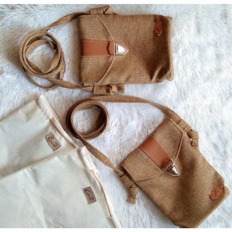 Tas kecil / tas selempang kecil goni / tas kecil wanita