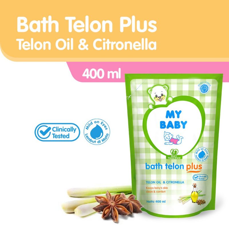 My Baby Bath Telon Plus Refill Pouch 400 ml / Sabun Mandi Bayi / Sabun Bayi / Sabun Mandi Baby / Sab