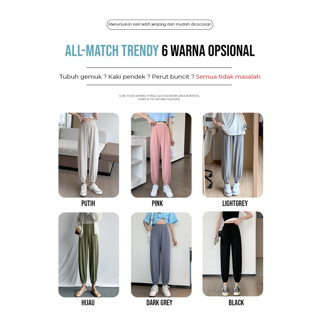 CJWP-H351 Celana Kulot Panjang Pant Jogger Highwaist/Celana kulot Rib Knit Berkualitas