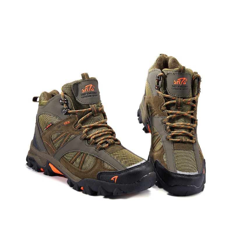 Sepatu Gunung Hiking Snta Outdoor Shoes Sepatu Trekking Snta 481 Green Orange semi waterproof Hijau 