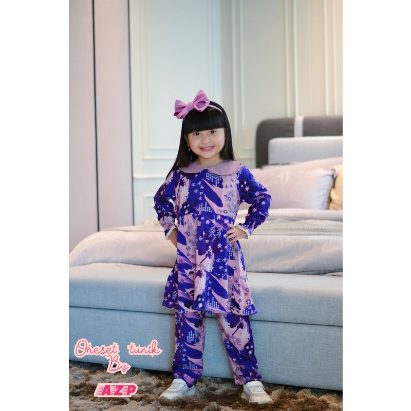 SETELAN ANAK PEREMPUAN ONE SET RAYON PANJANG USIA 4-12 TAHUN