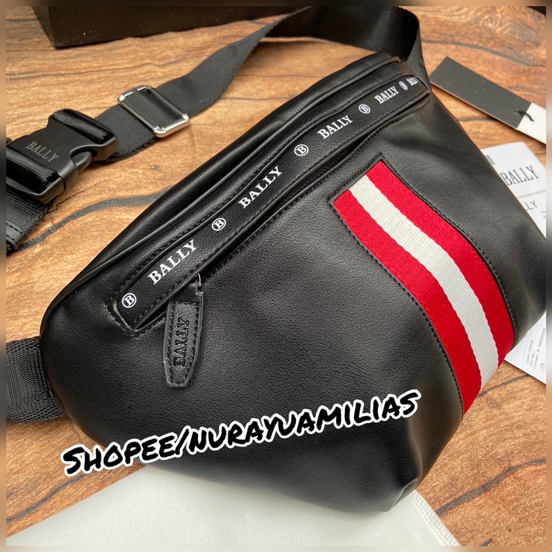 Waistbag bally import free box waist bag pria bally tas selempang pria bally import high Quality